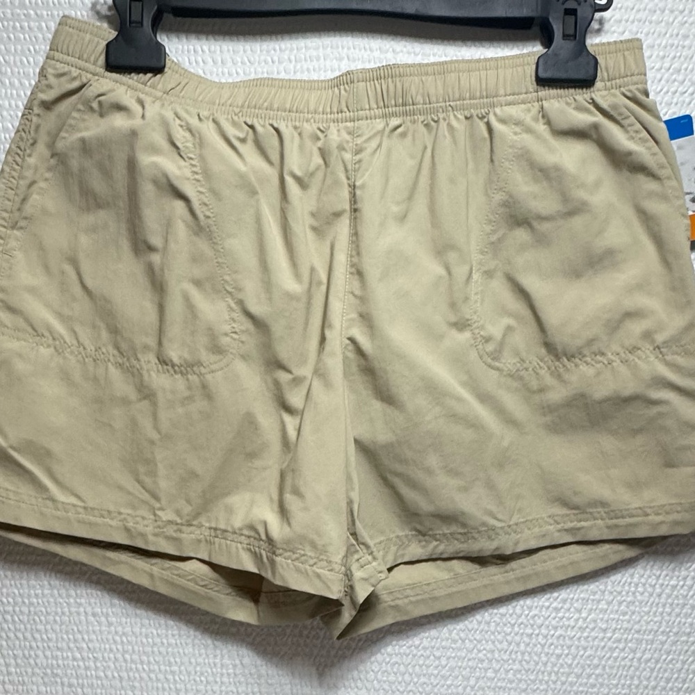 Womens Lightweight Elastic-Waist Casual Shorts - Beige